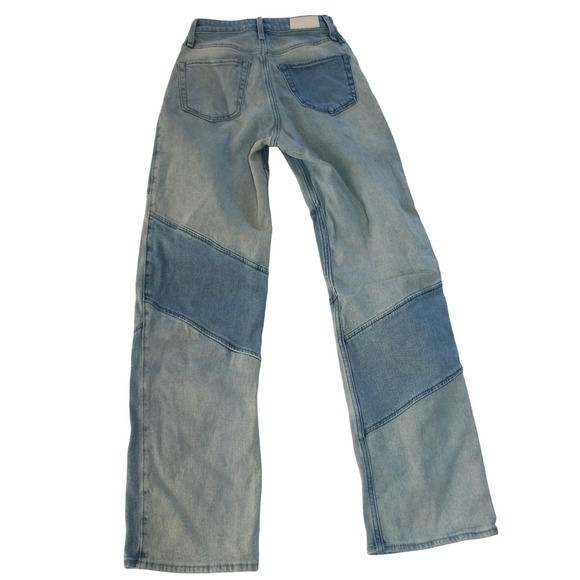 Hollister Ultra High Rise Dad Jean Size 24/31 Colorblock Straight Leg 0R - Picture 5 of 6